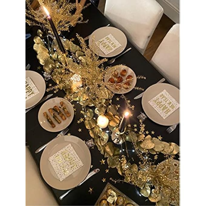 LUXE HAPPY NEW YEAR NAPKIN, 16 PIECES, WHITE/GOLD - Image 4